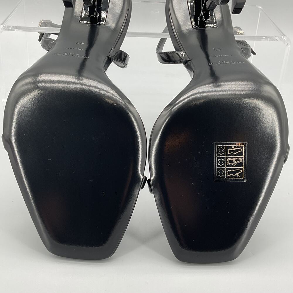 NEW Saint Laurent Women 110mm Opyum YSL Patent Leather Sandals Black Size 11/41 - Picture 10 of 10